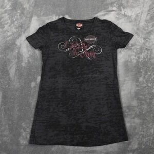 VTG Harley Davidson Shirt Women Medium Black Print I Ride My Own‎ Manchester USA